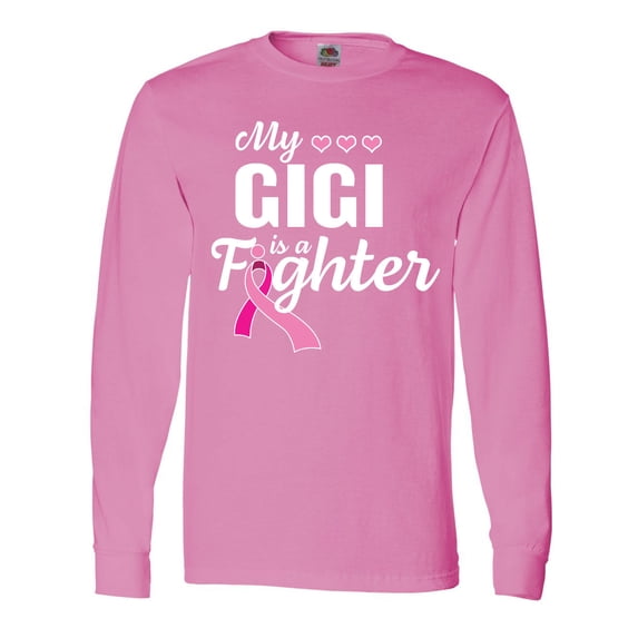 Inktastic Breast Cancer Awareness My Gigi is a Fighter Long Sleeve T-Shirt