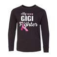 thumbnail image 1 of Inktastic Breast Cancer Awareness My Gigi is a Fighter Long Sleeve Youth T-Shirt, 1 of 5