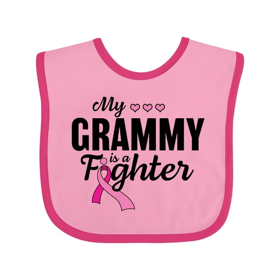 Inktastic Breast Cancer Awareness My Grammy is a Fighter Boys or Girls Baby Bib