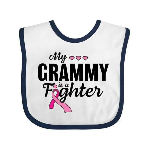 Inktastic Breast Cancer Awareness My Grammy is a Fighter Boys or Girls Baby Bib