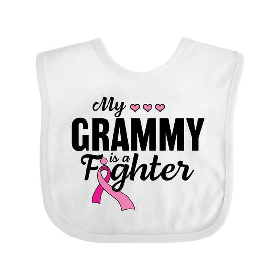 Inktastic Breast Cancer Awareness My Grammy is a Fighter Boys or Girls Baby Bib