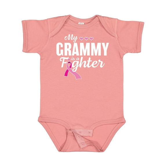 Inktastic Breast Cancer Awareness My Grammy is a Fighter Boys or Girls Baby Bodysuit