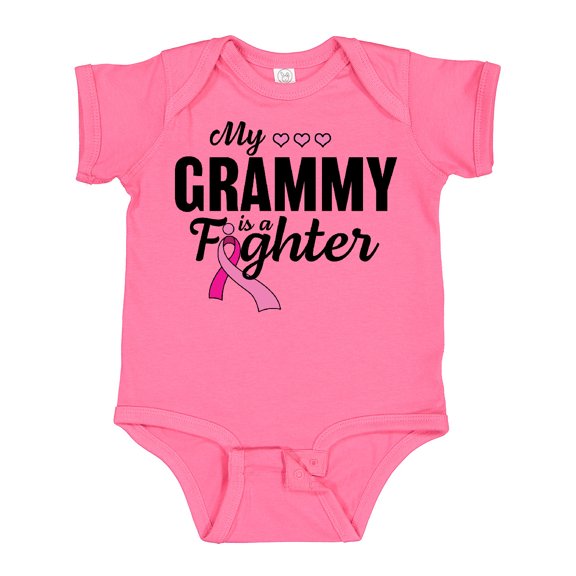 Inktastic Breast Cancer Awareness My Grammy is a Fighter Boys or Girls Baby Bodysuit