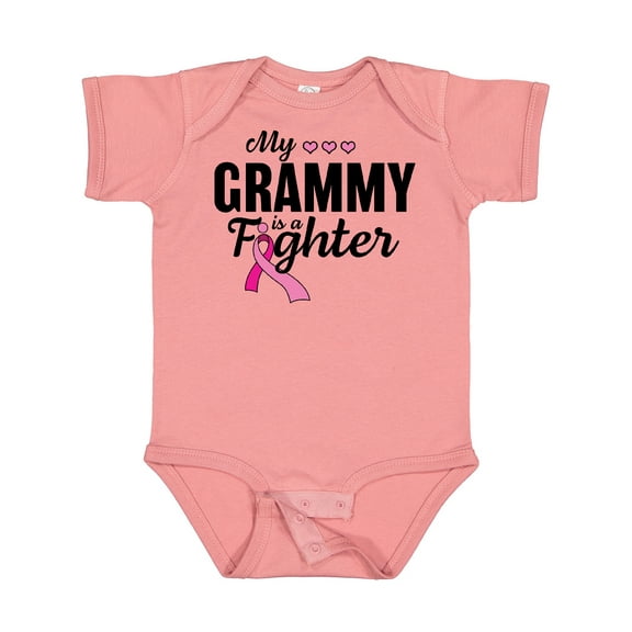 Inktastic Breast Cancer Awareness My Grammy is a Fighter Boys or Girls Baby Bodysuit