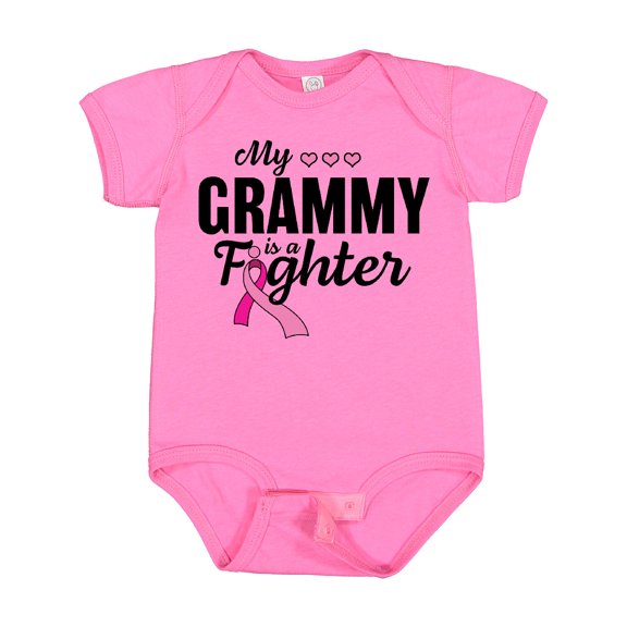 Inktastic Breast Cancer Awareness My Grammy is a Fighter Boys or Girls Baby Bodysuit