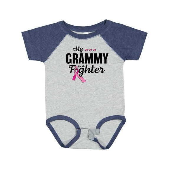 Inktastic Breast Cancer Awareness My Grammy is a Fighter Boys or Girls Baby Bodysuit