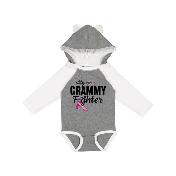 Inktastic Breast Cancer Awareness My Grammy is a Fighter Boys or Girls Long Sleeve Baby Bodysuit