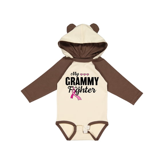 Inktastic Breast Cancer Awareness My Grammy is a Fighter Boys or Girls Long Sleeve Baby Bodysuit