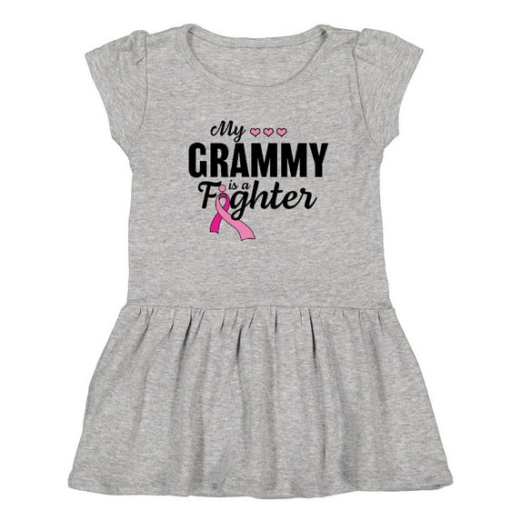 Inktastic Breast Cancer Awareness My Grammy is a Fighter Girls Toddler Dress