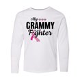 thumbnail image 1 of Inktastic Breast Cancer Awareness My Grammy is a Fighter Long Sleeve Youth T-Shirt, 1 of 5