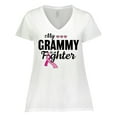 thumbnail image 1 of Inktastic Breast Cancer Awareness My Grammy is a Fighter Women's Plus Size V-Neck T-Shirt, 1 of 5