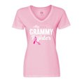 thumbnail image 1 of Inktastic Breast Cancer Awareness My Grammy is a Fighter Women's V-Neck T-Shirt, 1 of 5
