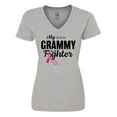 thumbnail image 1 of Inktastic Breast Cancer Awareness My Grammy is a Fighter Women's V-Neck T-Shirt, 1 of 5