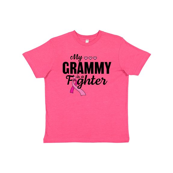 Inktastic Breast Cancer Awareness My Grammy is a Fighter Youth T-Shirt