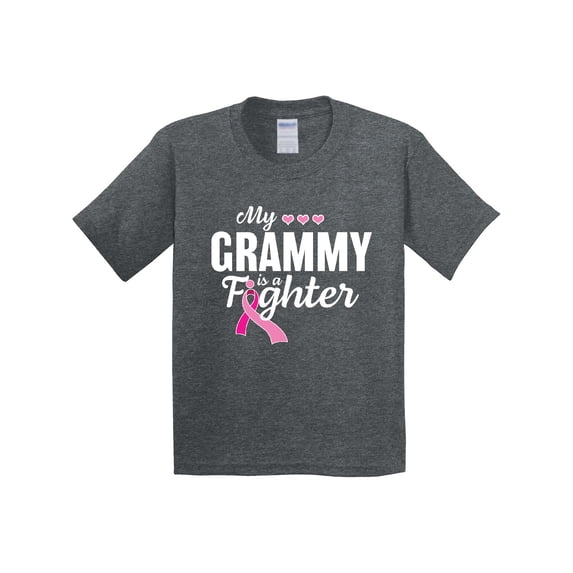 Inktastic Breast Cancer Awareness My Grammy is a Fighter Youth T-Shirt