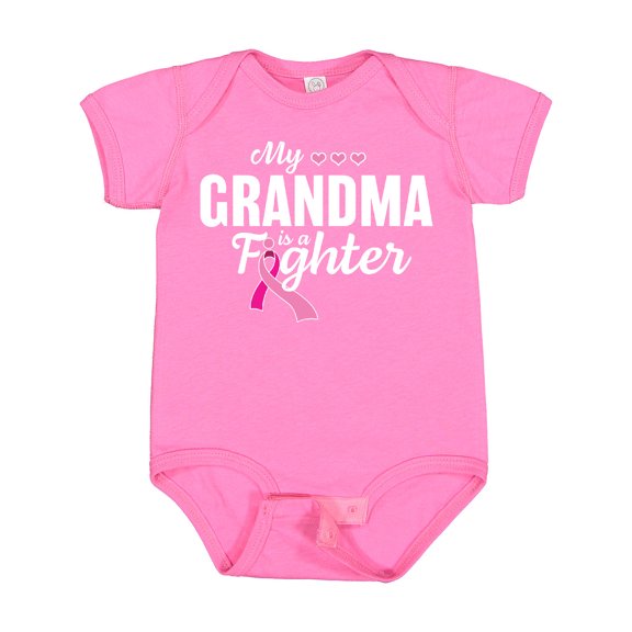 Inktastic Breast Cancer Awareness My Grandma is a Fighter Boys or Girls Baby Bodysuit