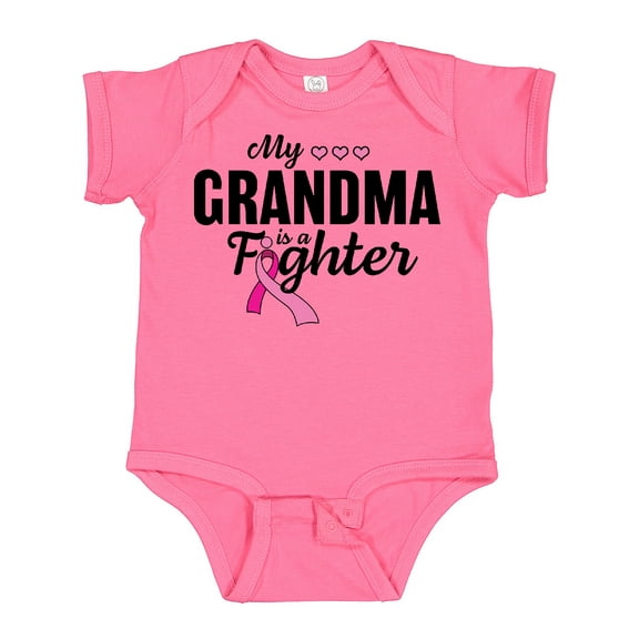 Inktastic Breast Cancer Awareness My Grandma is a Fighter Boys or Girls Baby Bodysuit