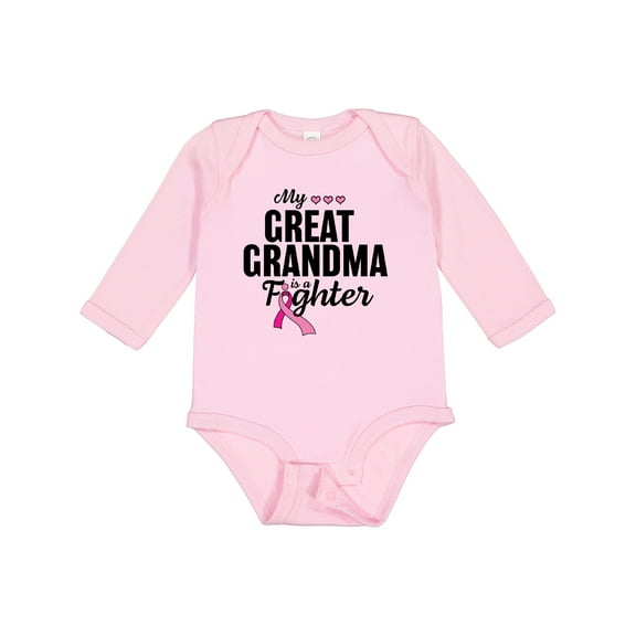 Inktastic Breast Cancer Awareness My Great Grandma is a Fighter Boys or Girls Long Sleeve Baby Bodysuit