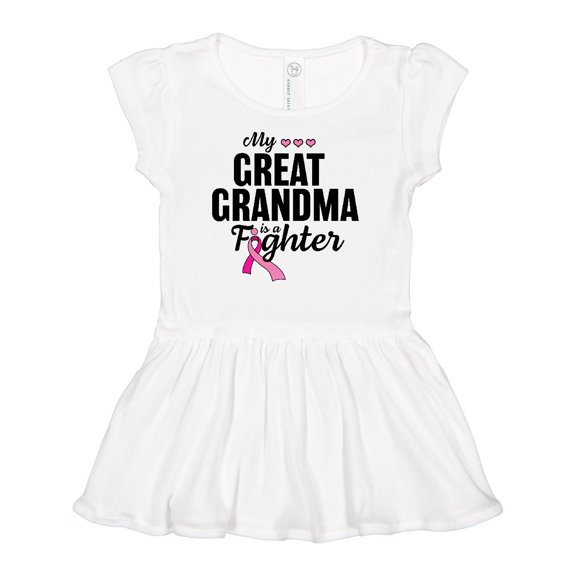 Inktastic Breast Cancer Awareness My Great Grandma is a Fighter Girls Baby Dress