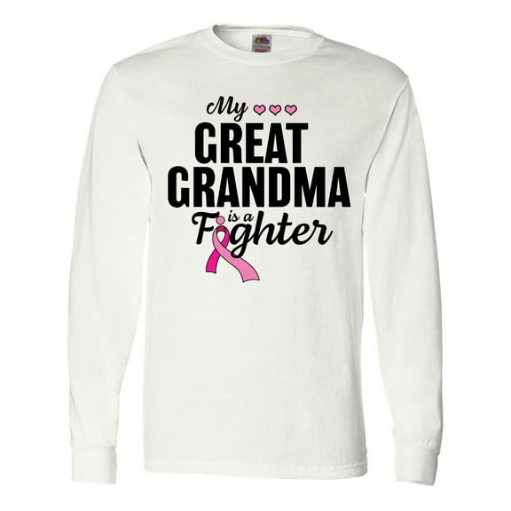 Inktastic Breast Cancer Awareness My Great Grandma is a Fighter Long Sleeve T-Shirt