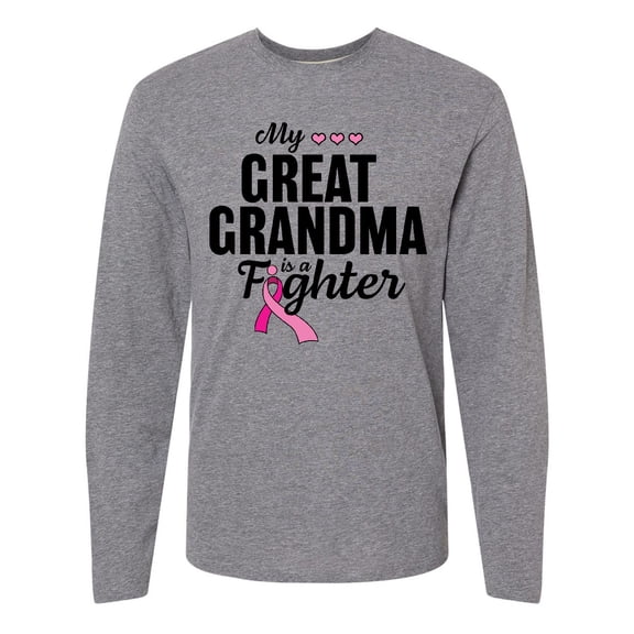 Inktastic Breast Cancer Awareness My Great Grandma is a Fighter Long Sleeve T-Shirt