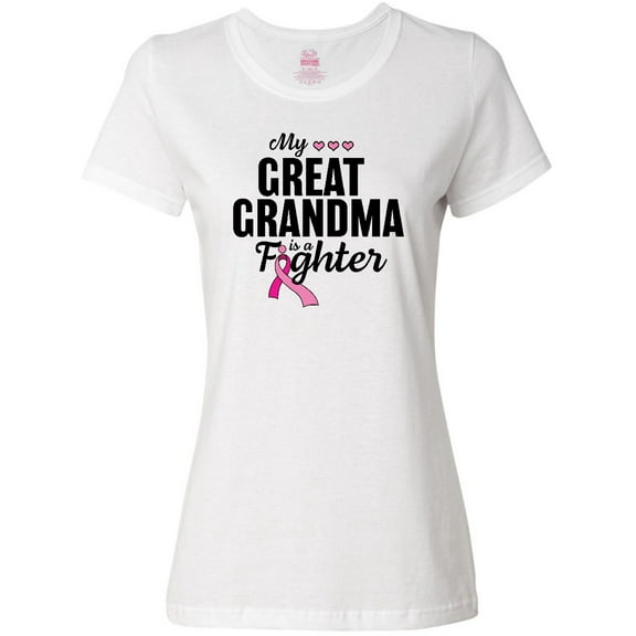Inktastic Breast Cancer Awareness My Great Grandma is a Fighter Women's T-Shirt
