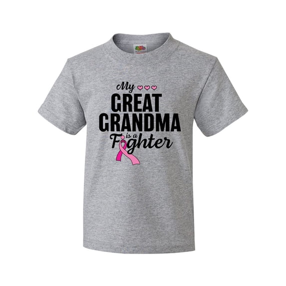Inktastic Breast Cancer Awareness My Great Grandma is a Fighter Youth T-Shirt