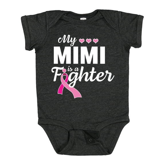 Inktastic Breast Cancer Awareness My Mimi is a Fighter Boys or Girls Baby Bodysuit