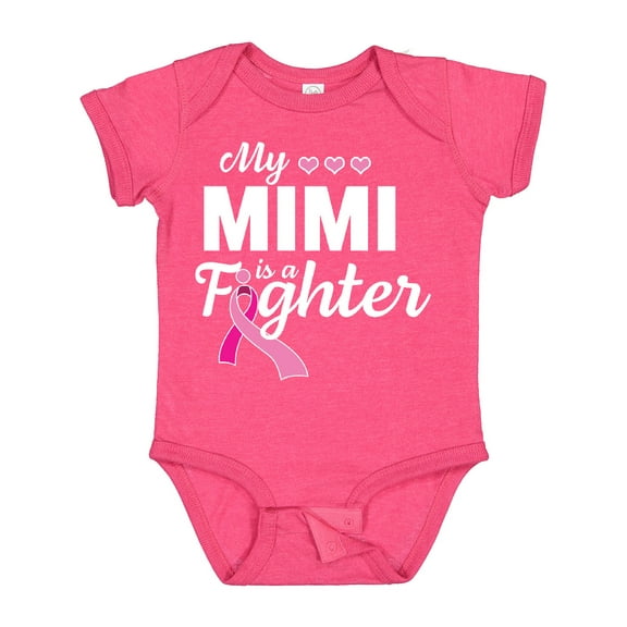 Inktastic Breast Cancer Awareness My Mimi is a Fighter Boys or Girls Baby Bodysuit