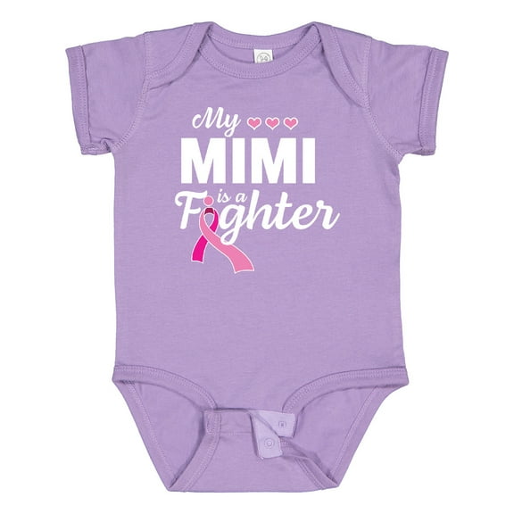 Inktastic Breast Cancer Awareness My Mimi is a Fighter Boys or Girls Baby Bodysuit