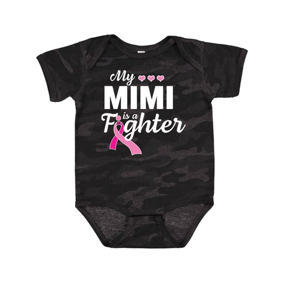 Inktastic Breast Cancer Awareness My Mimi is a Fighter Boys or Girls Baby Bodysuit
