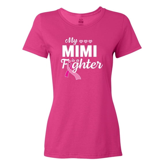 Inktastic Breast Cancer Awareness My Mimi is a Fighter Women's T-Shirt