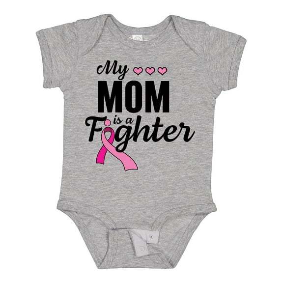 Inktastic Breast Cancer Awareness My Mom is a Fighter Boys or Girls Baby Bodysuit