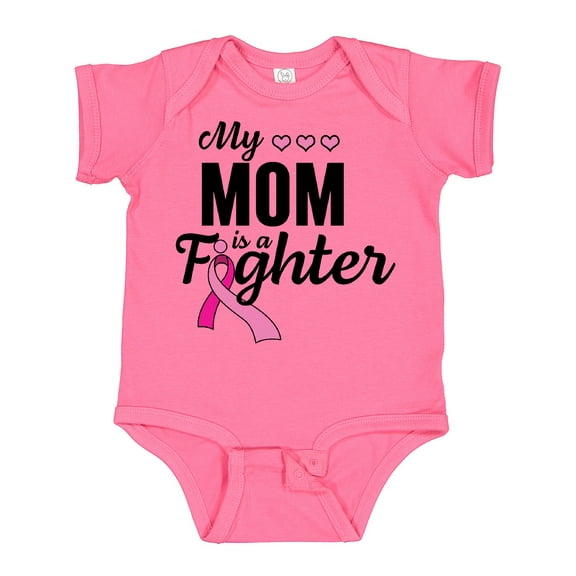 Inktastic Breast Cancer Awareness My Mom is a Fighter Boys or Girls Baby Bodysuit