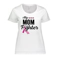 thumbnail image 1 of Inktastic Breast Cancer Awareness My Mom is a Fighter Women's Plus Size T-Shirt, 1 of 5