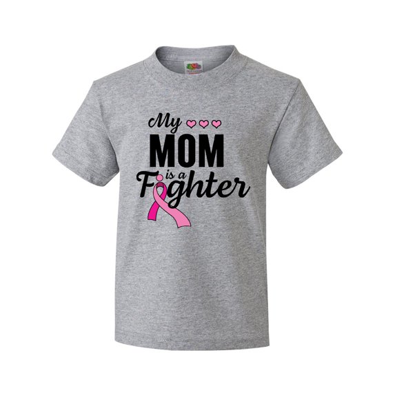 Inktastic Breast Cancer Awareness My Mom is a Fighter Youth T-Shirt