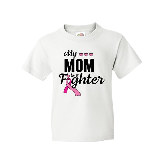 Inktastic Breast Cancer Awareness My Mom is a Fighter Youth T-Shirt