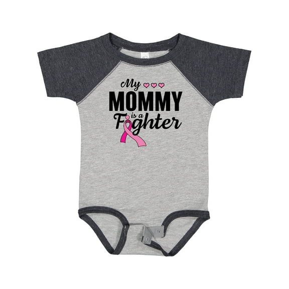 Inktastic Breast Cancer Awareness My Mommy is a Fighter Boys or Girls Baby Bodysuit