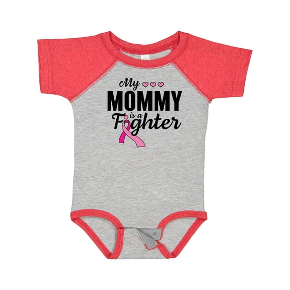 Inktastic Breast Cancer Awareness My Mommy is a Fighter Boys or Girls Baby Bodysuit