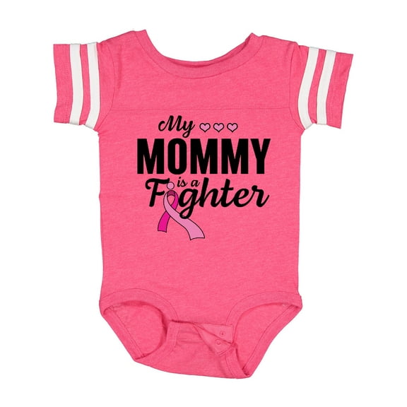Inktastic Breast Cancer Awareness My Mommy is a Fighter Boys or Girls Baby Bodysuit