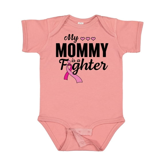 Inktastic Breast Cancer Awareness My Mommy is a Fighter Boys or Girls Baby Bodysuit