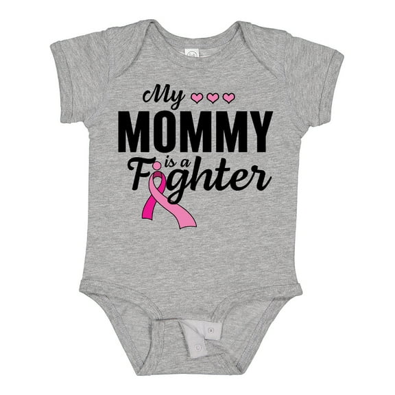 Inktastic Breast Cancer Awareness My Mommy is a Fighter Boys or Girls Baby Bodysuit
