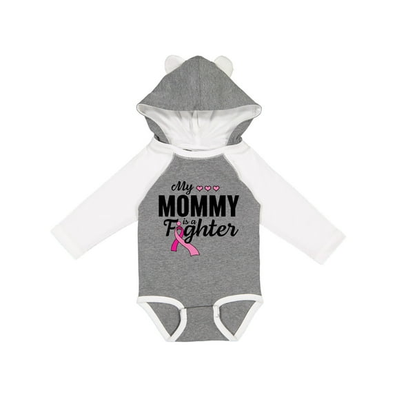 Inktastic Breast Cancer Awareness My Mommy is a Fighter Boys or Girls Long Sleeve Baby Bodysuit