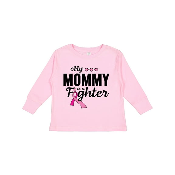 Inktastic Breast Cancer Awareness My Mommy is a Fighter Boys or Girls Long Sleeve Toddler T-Shirt