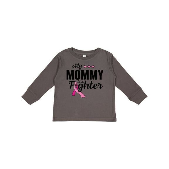 Inktastic Breast Cancer Awareness My Mommy is a Fighter Boys or Girls Long Sleeve Toddler T-Shirt