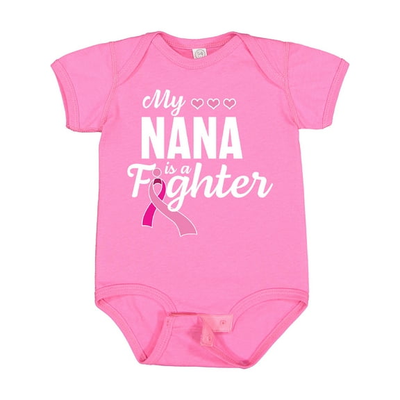 Inktastic Breast Cancer Awareness My Nana is a Fighter Boys or Girls Baby Bodysuit