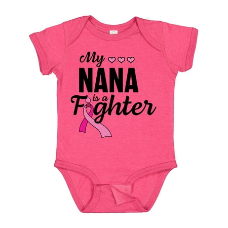 Inktastic Breast Cancer Awareness My Nana is a Fighter Boys or Girls Baby Bodysuit