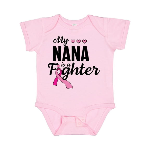 Inktastic Breast Cancer Awareness My Nana is a Fighter Boys or Girls Baby Bodysuit