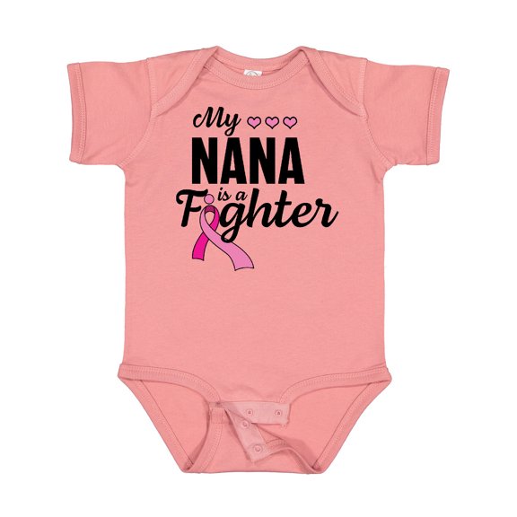 Inktastic Breast Cancer Awareness My Nana is a Fighter Boys or Girls Baby Bodysuit