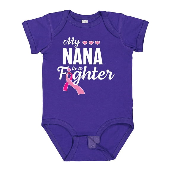 Inktastic Breast Cancer Awareness My Nana is a Fighter Boys or Girls Baby Bodysuit